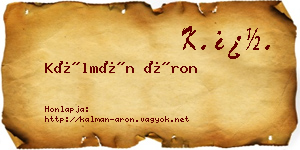 Kálmán Áron névjegykártya